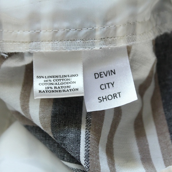 Ann Taylor Linen Shorts sz 14 women Pockets Stripe - Picture 7 of 7